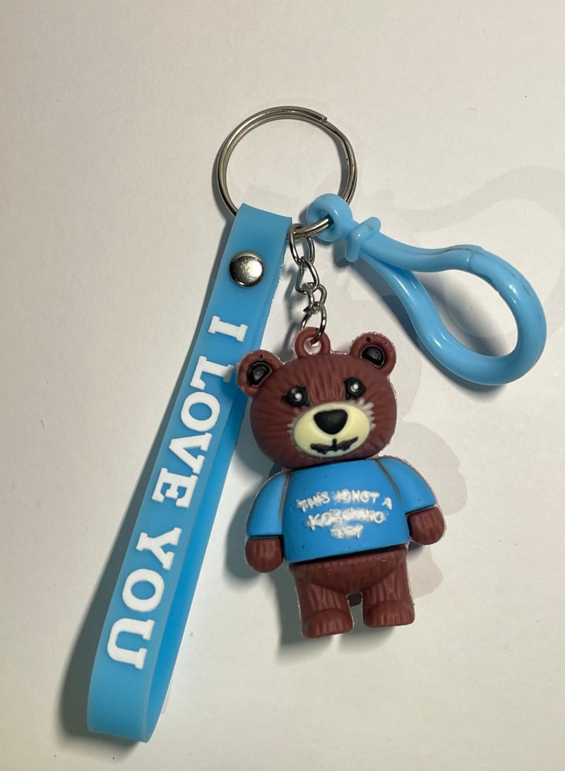 ميدالية مفاتيح كرتونية مميزة اكسسوار أنيق سلسلة مفاتيح بشخصية دب مع شريط يتناسب مع مفاتيح السيارة والمحفظة والحقيبة هدية ابداعية جميلة - Image 3