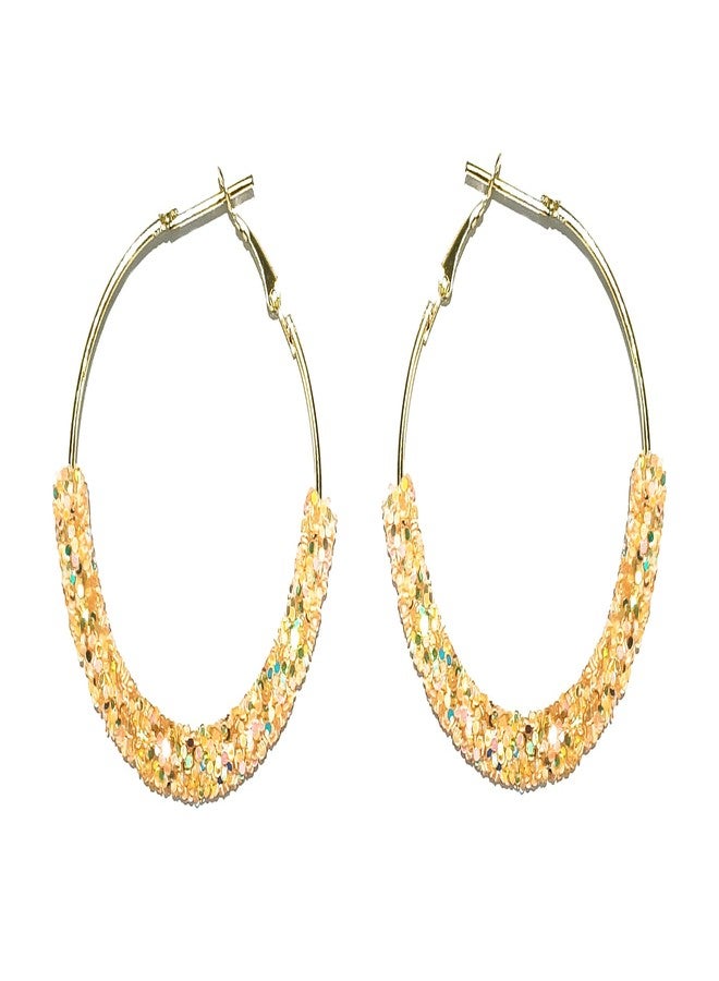 La Belleza Golden Polish Jari Hoop/Bali Earring for Girls and Women (In Different Color) (Peach) - Image 1