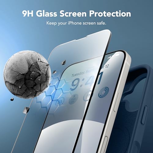 GONEZ Magnetic for iPhone 16 Case, [Compatible with MagSafe] Anti-Scratch Microfiber Lining & Screen Protector, Silicone Camera Control, Shockproof Slim Phone Cover 6.1 inch, Dark Blue - Image 4