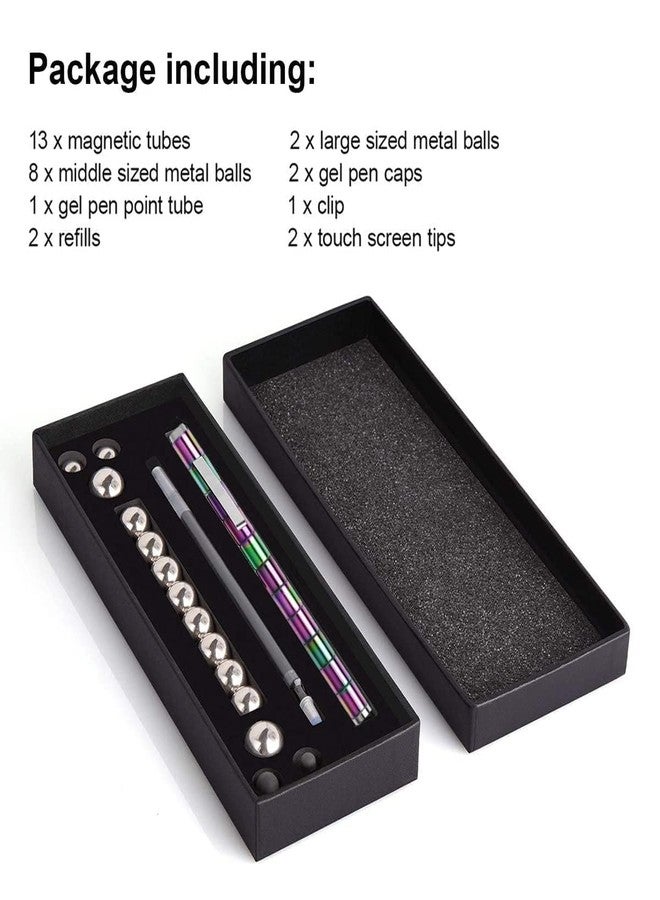 SIMESTICH Rainbow Magnetic Fidget Pen – Decompression Magnetic Metal Ballpoint Pen with Creative Building Pieces, Multifunction Writing & Stress Relief Toy Gift for Kids 8+ Teens & Adults (Rainbow) - Image 5