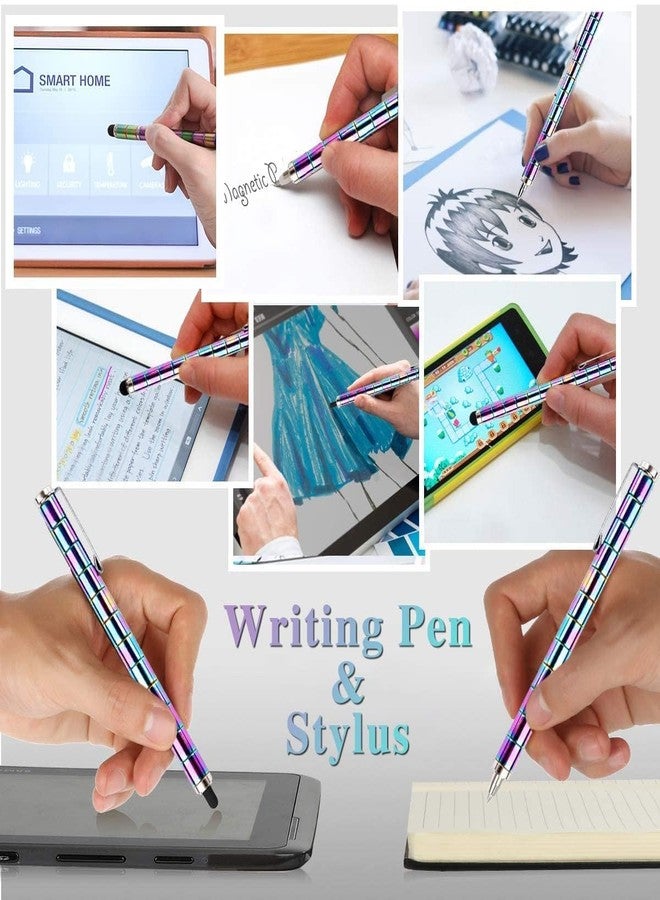 SIMESTICH Rainbow Magnetic Fidget Pen – Decompression Magnetic Metal Ballpoint Pen with Creative Building Pieces, Multifunction Writing & Stress Relief Toy Gift for Kids 8+ Teens & Adults (Rainbow) - Image 3