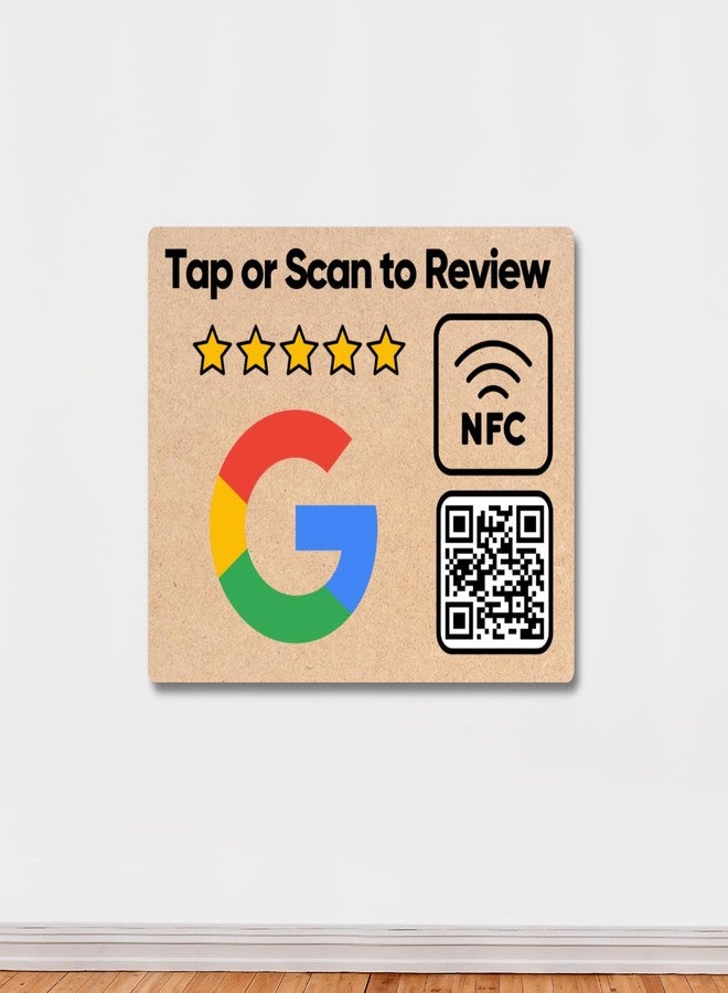 Tinydabba Review NFC Card Wall & Counter Sticker 3 mm | 4 x 5 Inch | MDF 3 mm | Instant Reviews | Lifetime Free | Unlimited Tap & Scan - Image 1