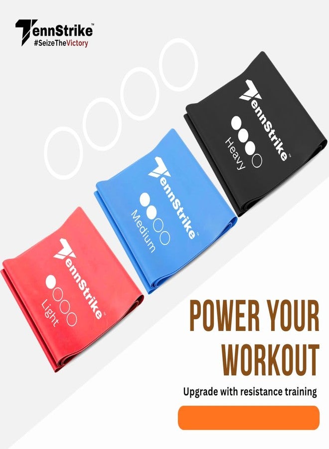 Tennstrike Pilate Resistance Bands for Workout & Stretch | for Gym, Home Toning Exercise, Yoga, Pilates, Stretching & Physiotherapy | Durable Latex Band for Men & Women (Light) - Image 5