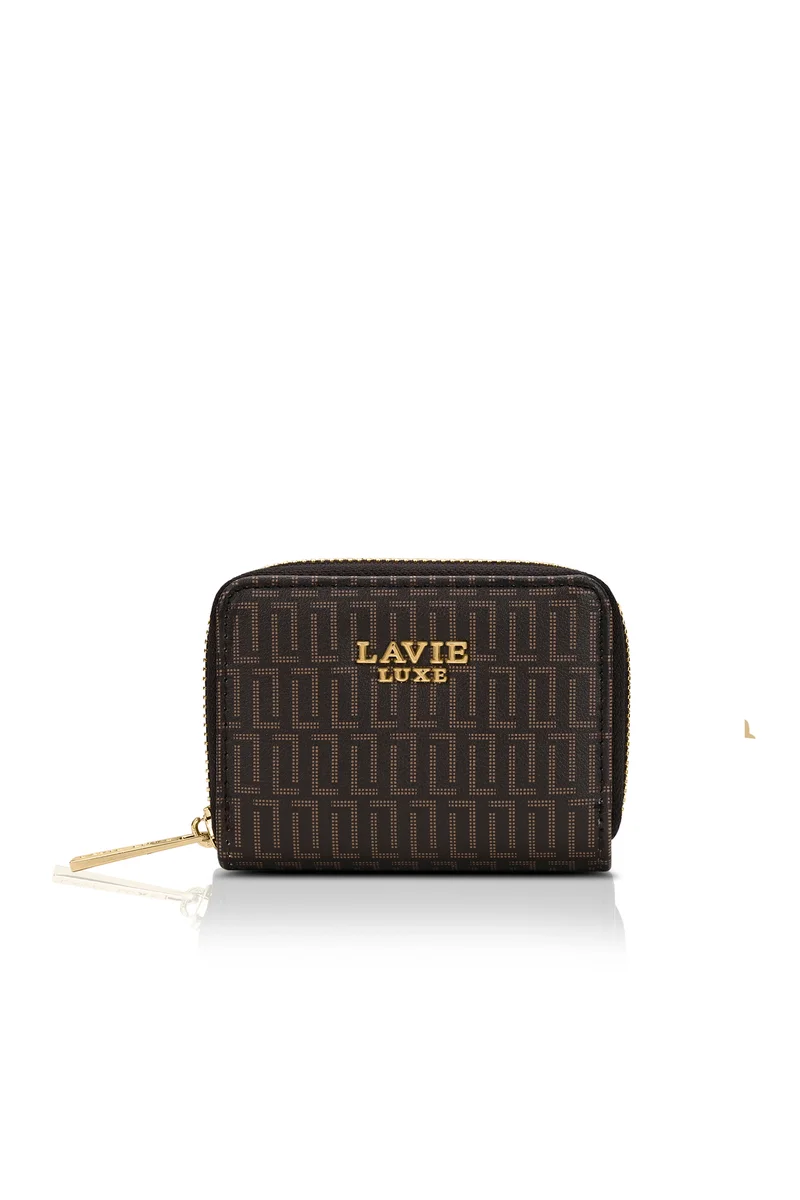 لافي Luxe Women's Monogram Belle Small Card Wallet (Choco)