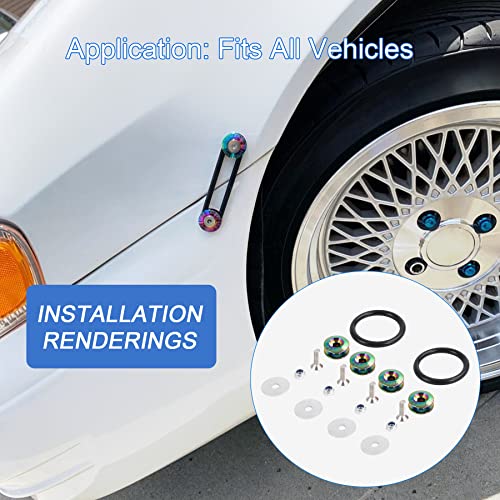 JDMSPEED Neo Chrome Universal CNC Billet Bumper Trunk Quick Release Fastener Kit - Image 3