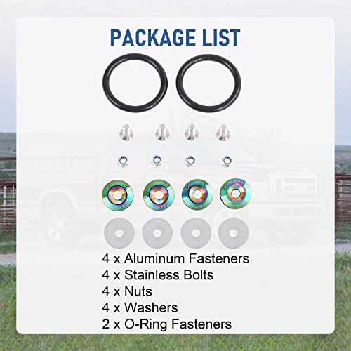 JDMSPEED Neo Chrome Universal CNC Billet Bumper Trunk Quick Release Fastener Kit - Image 5