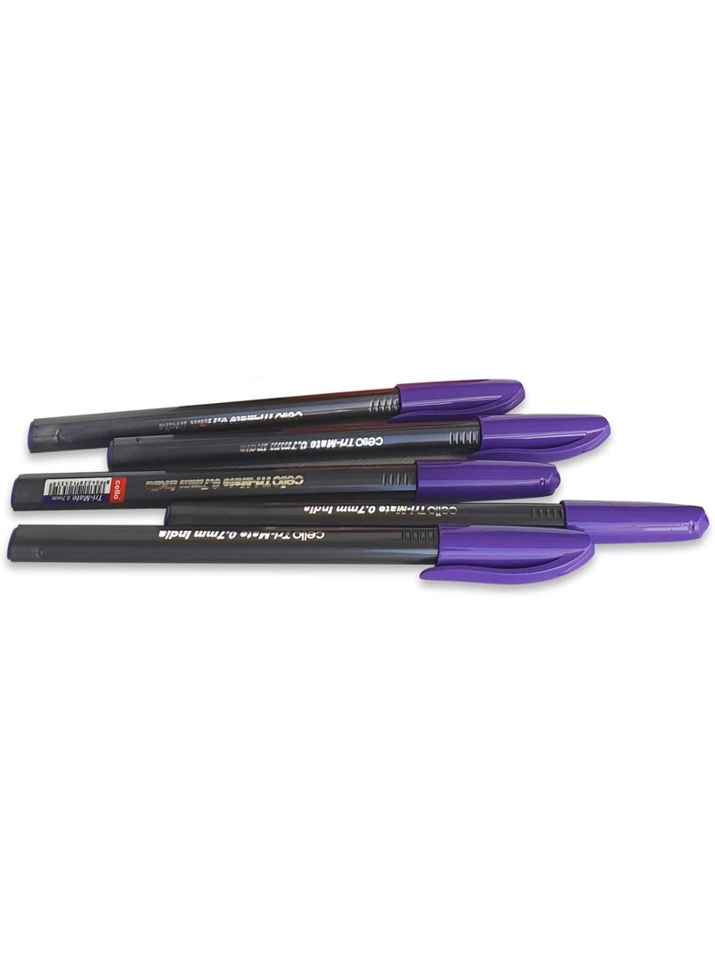 Cello 50-Piece Trimate Ballpoint Pen 0.7mm Tip Violet Ink - Image 3