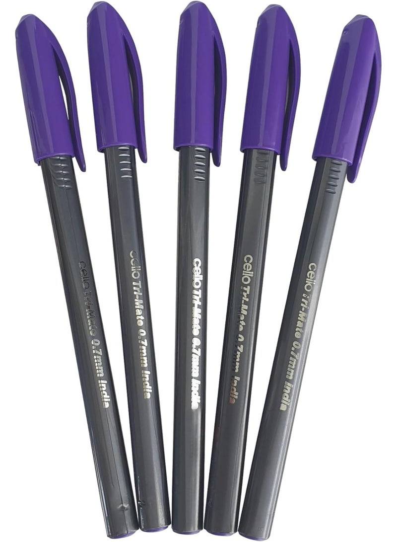 Cello 50-Piece Trimate Ballpoint Pen 0.7mm Tip Violet Ink - Image 2