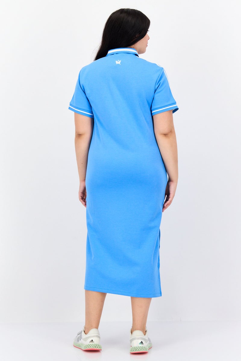 adidas Originals Women Sportswear Fit Short Sleeve Training Dress, Blue  - Image 4
