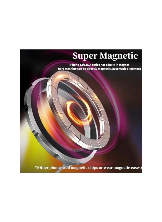 S-TOP Car Magnetic Phone Holder，Car Mount, 360° Rotating Car Mount Hands-Free Dashboard Phone Holder for iPhone 12/13/14/15 Pro Max Samsung - Image 2