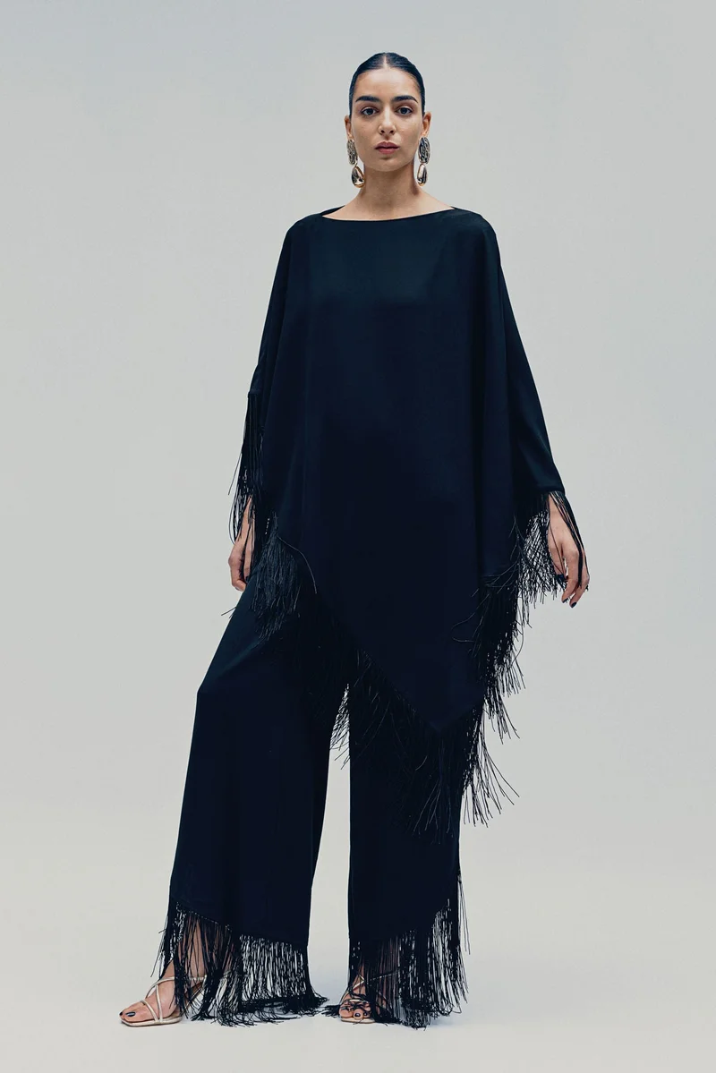 اتش اند ام تونيك بحواف مزينة بشراشيب