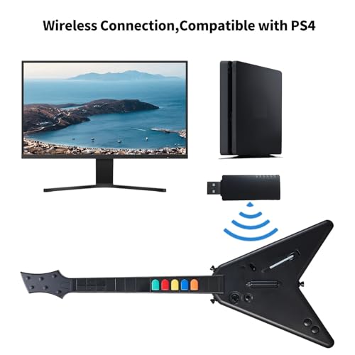 NBCP Wireless Guitar Controller for PlayStation 4, PC,PS4/PS3,Clone Hero, Fortnite Festival,Compatible with Guitar Hero & Rock,Plug-and-Play USB Receiver - Image 4