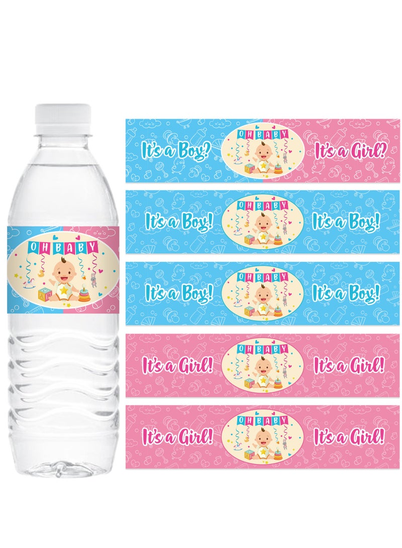 24 Pcs Gender Reveal Water Bottle Labels, Decoration for Boy or Girl Baby Shower Gender Reveal Party Supplies Decoration Kit - Image 4