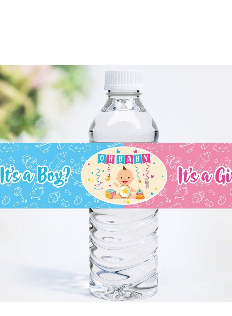 24 Pcs Gender Reveal Water Bottle Labels, Decoration for Boy or Girl Baby Shower Gender Reveal Party Supplies Decoration Kit - Image 3