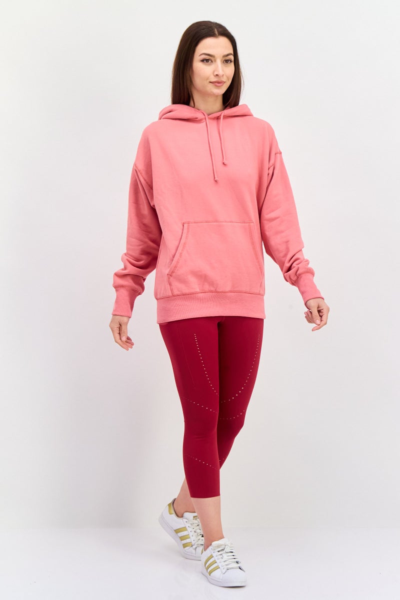 NIA Women Solid Long Sleeve Hoodie, Rose - Image 4