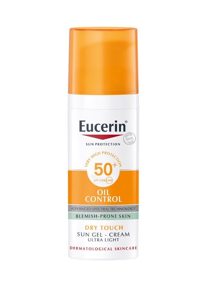 Pack Of 2 Oil Control Sun Gel-Cream Dry Touch SPF 50+ 50ml, Unscented Sun Protection Gel for Sensitive, Oily and Acne-Prone Skin, Fast-Absorbing Sunscreen with UV Filter 50ml - Image 3