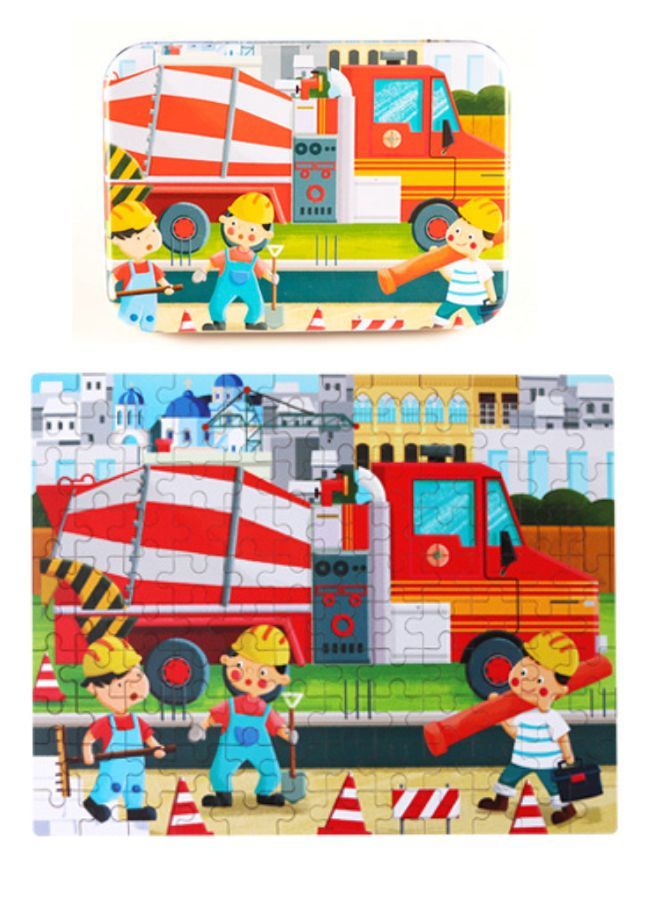 ألعاب تركيب خشبية 120 قطعة حيوانات كرتونية من حكايات خرافية للأطفال مجموعة تعليمية مبكرة من مونتيسوري هدية للأطفال، بناء - Image 1