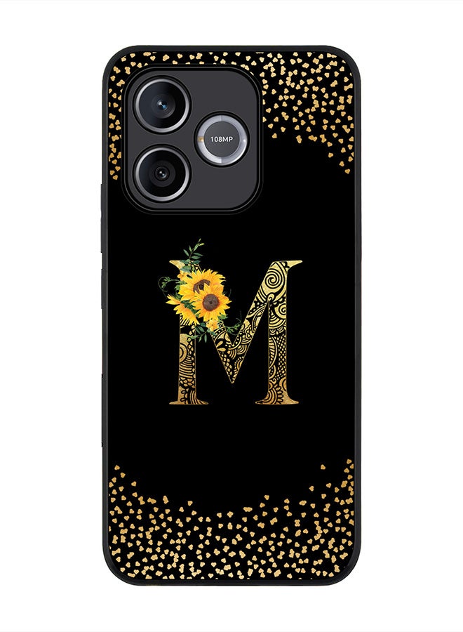 Stylizedd For Honor 600 Lite / 500 Smart / Honor X80i Case,Slim fit Camera Protection, Shockproof Thin Phone cover  - Custom Floral Monogram - M ( Black ) - Image 1