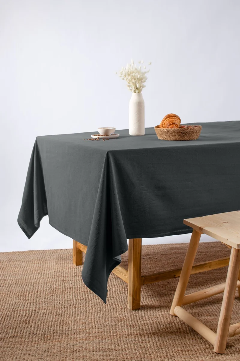 ويلستيل Premium Linen Gray Tablecloth 100x100 cm