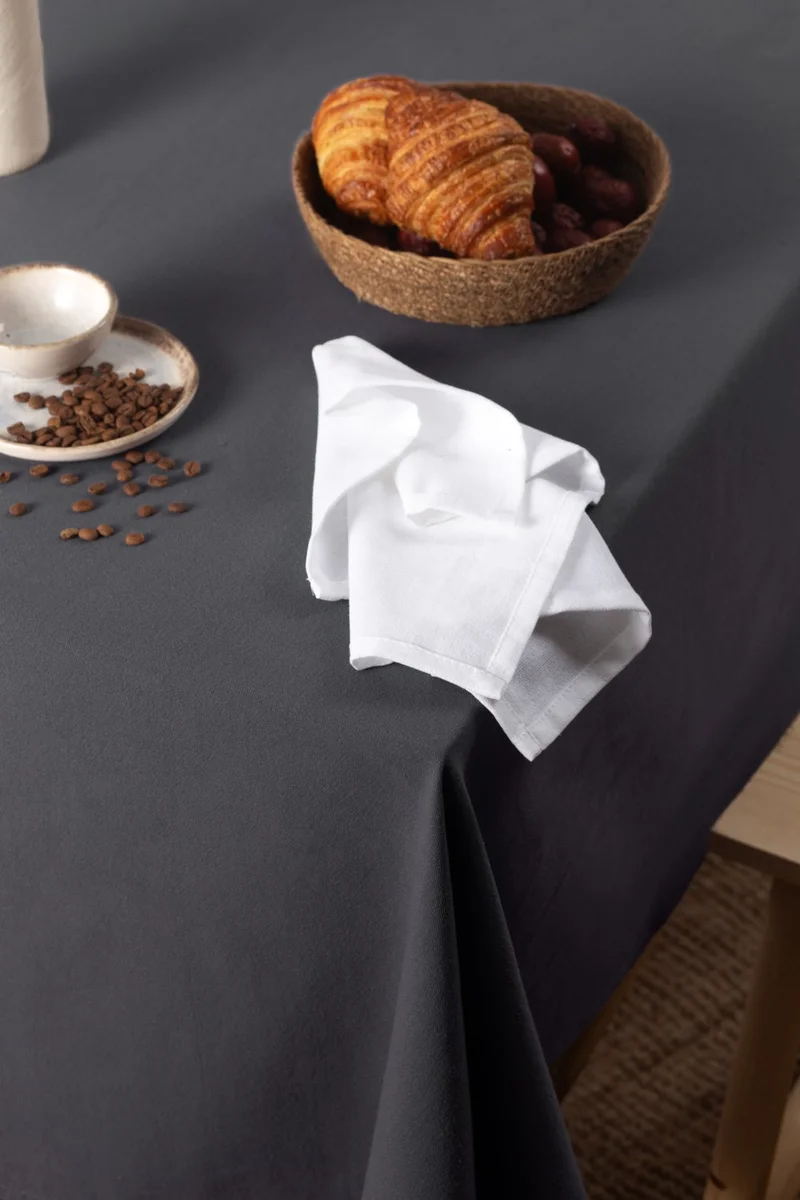 ويلستيل Premium Linen Gray Tablecloth 100x100 cm