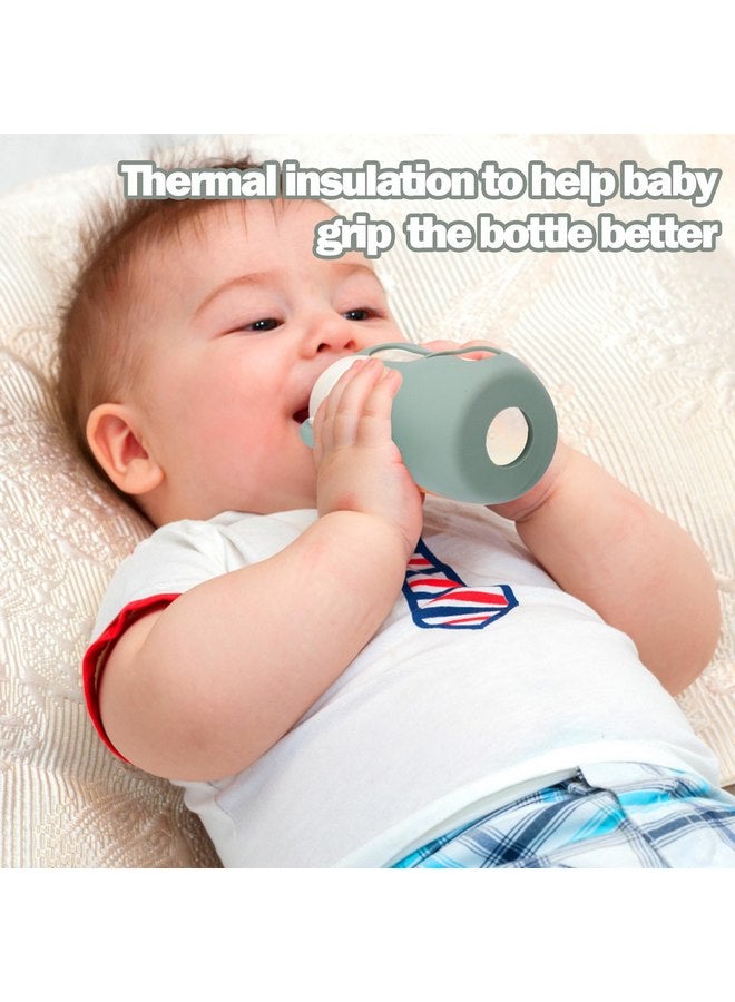 بوسوها مجموعة من 3 قطع من أغطية السيليكون من BUSOHA لزجاجات الأطفال من Avent - حامل زجاجات أطفال مضاد للكسر مع مقبض لزجاجات الأطفال الزجاجية الطبيعية من Avent، متوافق مع زجاجات الأطفال من Avent - Image 5