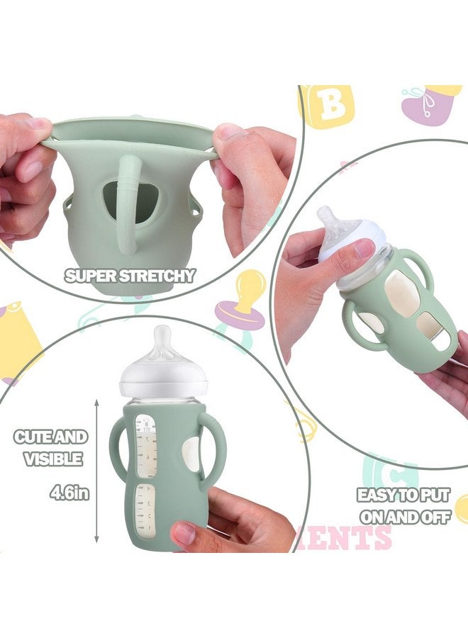 بوسوها مجموعة من 3 قطع من أغطية السيليكون من BUSOHA لزجاجات الأطفال من Avent - حامل زجاجات أطفال مضاد للكسر مع مقبض لزجاجات الأطفال الزجاجية الطبيعية من Avent، متوافق مع زجاجات الأطفال من Avent - Image 4