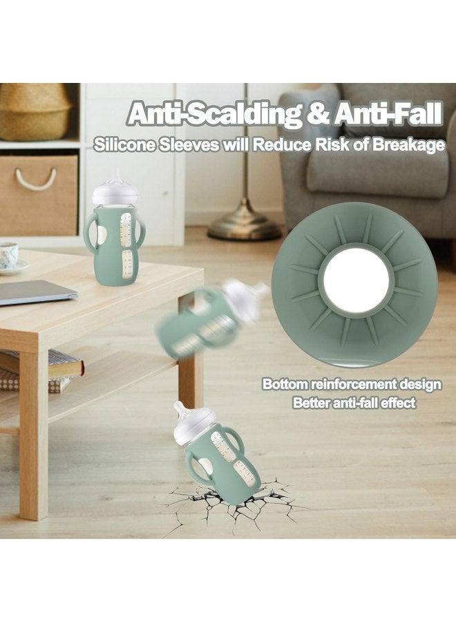 بوسوها مجموعة من 3 قطع من أغطية السيليكون من BUSOHA لزجاجات الأطفال من Avent - حامل زجاجات أطفال مضاد للكسر مع مقبض لزجاجات الأطفال الزجاجية الطبيعية من Avent، متوافق مع زجاجات الأطفال من Avent - Image 2