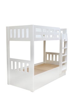 AFT Modern White MDF Double Decker Bunk Bed, Ideal for Single Size Mattress (190 cm x 90 cm), Space-Saving Double Decker with Secure Ladder and Safety Rails, Durable and Premium MDF Construction for Kids and Teens and Space-Saving Bedrooms. White (Arfan)  - Image 4
