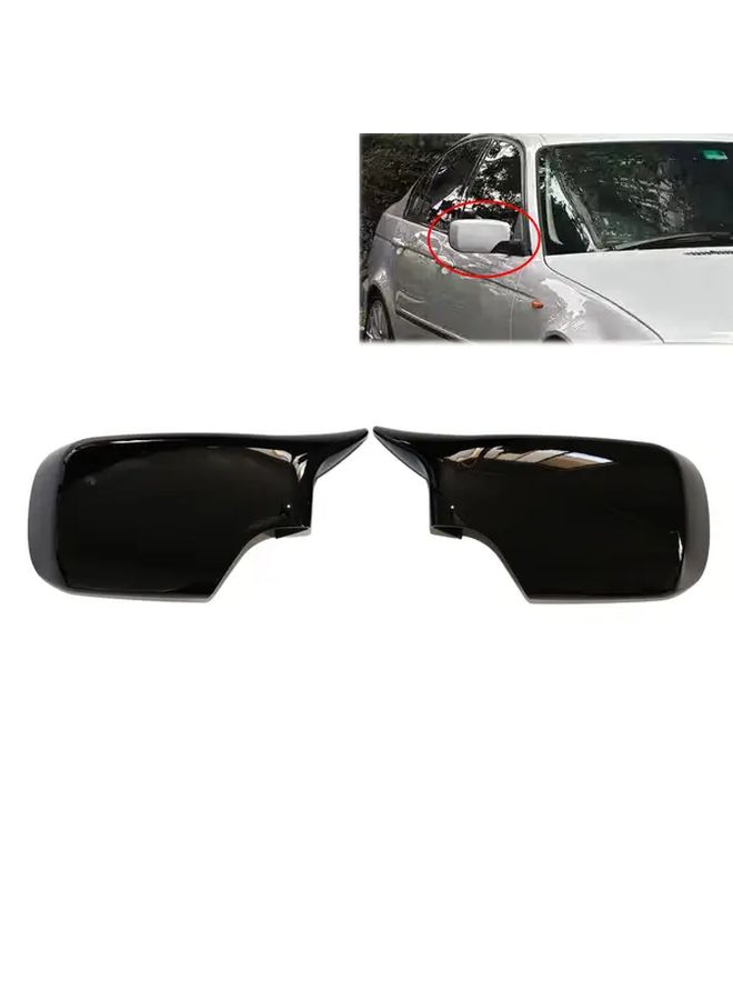 E46 Modified Mirror Housing Bright Black 2PCS for 3 Series 4 Door - Image 1