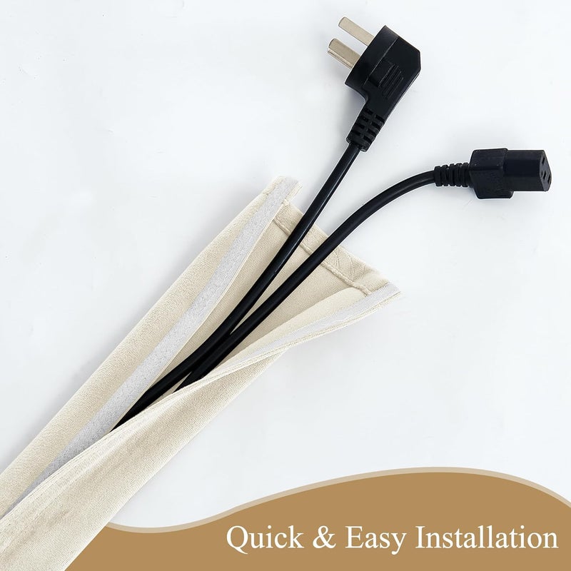 StangH Chandelier Cord Cover Cord Hide - 48 Inch Durable Adjustable Wire and Chain Cover Cord Hide Home Decor Great for Lamps for TV/PC Computer/Office/Home Entertainment 48 Inch 1 Pc -Ivory - Image 3