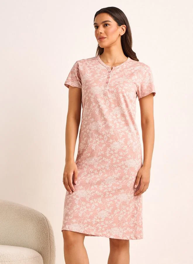 سبلاش فيڤ Printed Sleepshirt with Short Sleeves