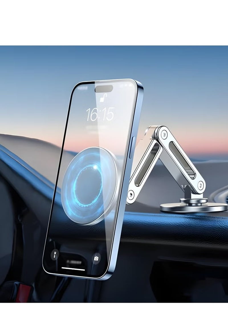 REBENUO Universal 360° PRO Magnetic Car Phone Holder, Adjustable Arm Mount with Strong Suction Cup, Powerful Magnet Grip, Dashboard & Windshield Mobile Stand, Stylish Hands-Free Phone Mount (Black) - Image 4