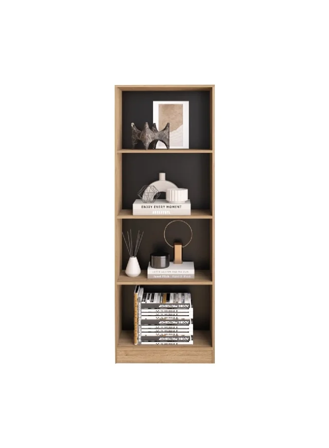 ميكاسا SJ-23159C WHITE خزانة كتب ميلامين 4 مستويات بتصميم أنيق قائم على الأرض أبيض 166 x 30 x 60 سم