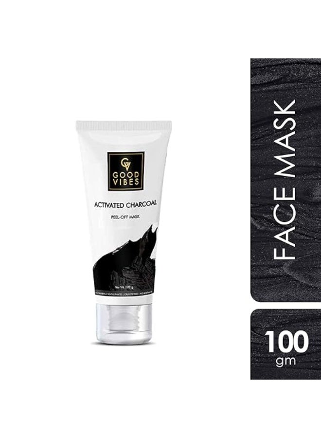Good Vibes Activated Charcoal Peel Off Mask For Women & Men, 100 g x 2, Blackhead Removal Deep Pore Cleansing Anti Acne Face Mask For All Skin Types, Controls Excess Sebum, No Parabens & Mineral Oils - Image 4