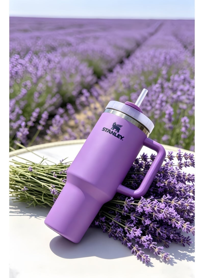 كوب Stanley Quencher H2.0 للسفر بسعة 40 أونصة (1.18 لتر) - لون بنفسجي - مثالي للحفاظ على رطوبة الجسم طوال اليوم، وللاستخدام في النادي الرياضي وأثناء التنقل. - Image 2