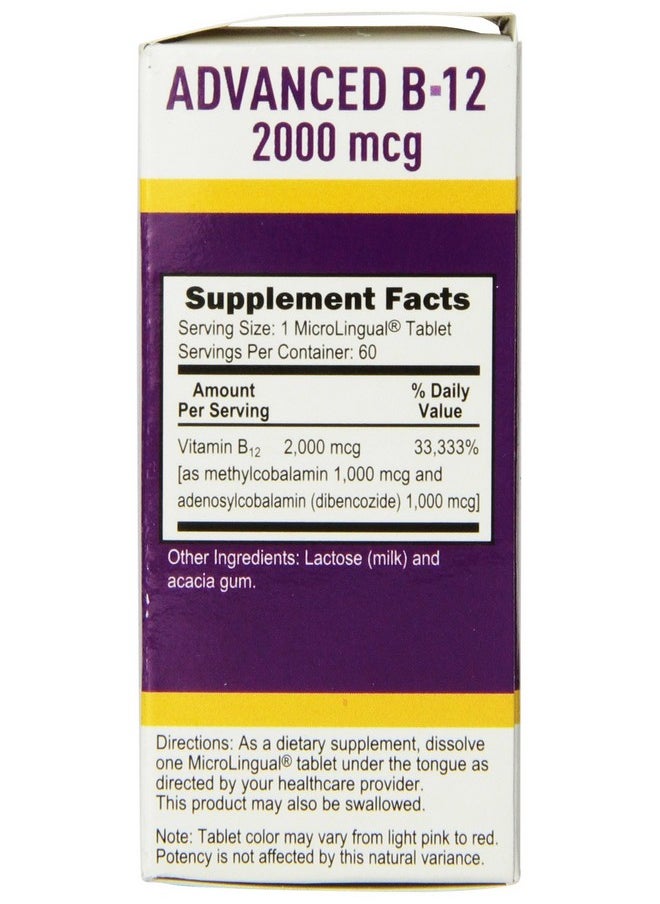 Superior Source No Shot Advanced B12 Vitamins Tablet 2000 Mcg 60 Count  - Image 3