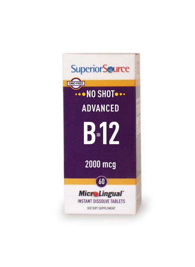 Superior Source No Shot Advanced B12 Vitamins Tablet 2000 Mcg 60 Count  - Image 2