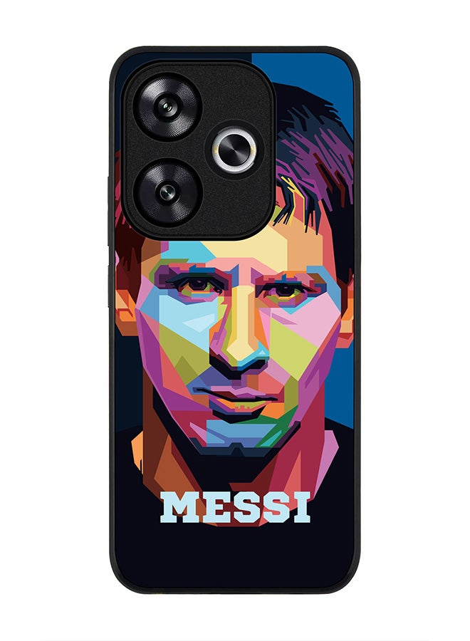 Stylizedd Rugged Black edge case for Xiaomi Poco F6 / Xiaomi Redmi Turbo 3, Slim fit Soft Case Flexible Anti Drop TPU Gel Thin Cover -  Poly Messi - Image 1