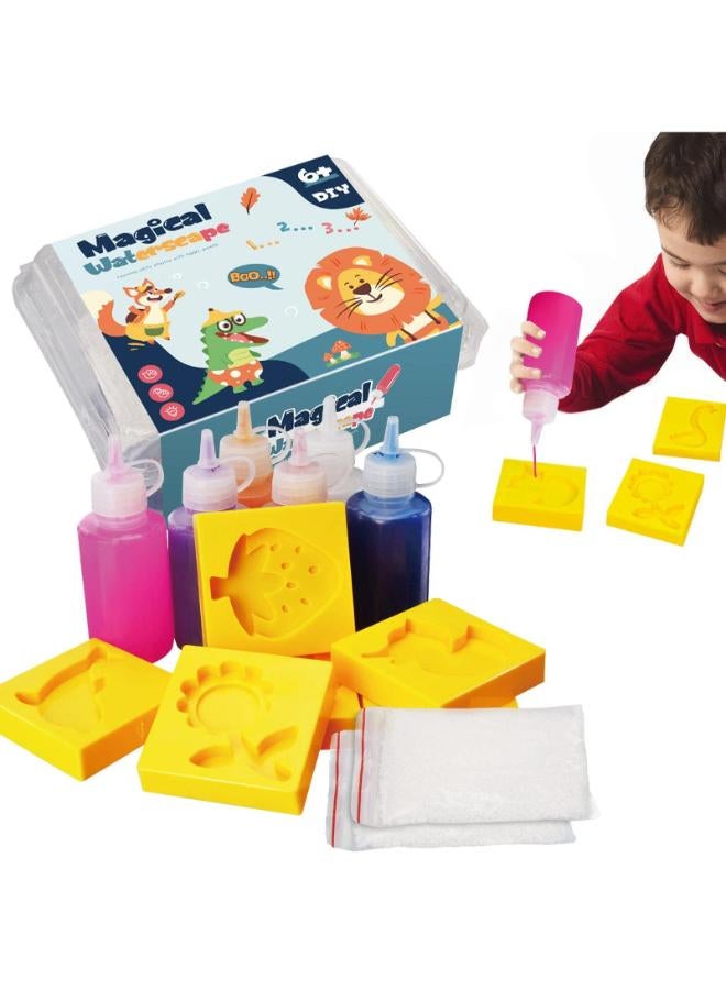 مجموعة خرز حيوانات مائية إبداعية ثلاثية الأبعاد من المواد الهلامية السحرية الملونة، ألعاب Agua Hechos a Mano fáciles de Usar para cumpleaños، Regalos de Año Nuevo، Juego de Juguetes Aqua Fairy