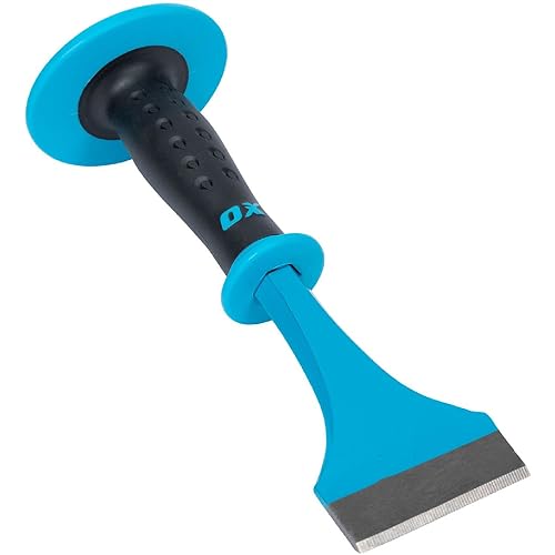 OX Tools 3" Floor/Brick Chisel with rubber overmolded hand guard - Image 3