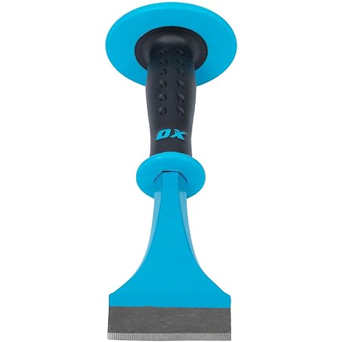 OX Tools 3" Floor/Brick Chisel with rubber overmolded hand guard - Image 2