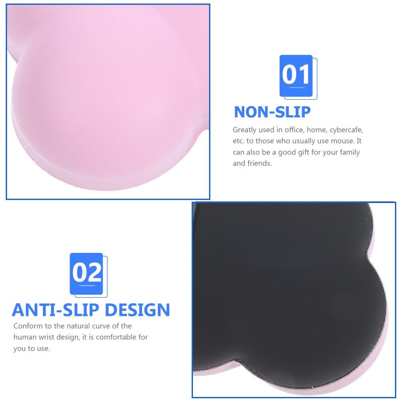 Ergonomic Memory Foam Wrist Rest Pink Small Cloud Shape for Office and Gaming Desk - Image 4