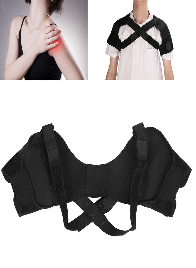 Brrnoo Elastic Shoulder Bandage Shoulder Belt, Double Shoulder Support Shoulder Wrap Protector Shoulder Strap Brace for Outdoor Hiking Lifting Sports For Posture Correction Shoulder Belt Back Stabilizer(M) - Image 3