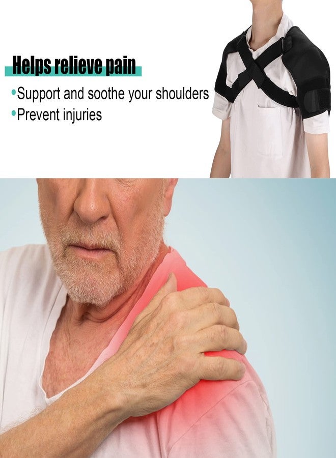 Brrnoo Elastic Shoulder Bandage Shoulder Belt, Double Shoulder Support Shoulder Wrap Protector Shoulder Strap Brace for Outdoor Hiking Lifting Sports For Posture Correction Shoulder Belt Back Stabilizer(M) - Image 5