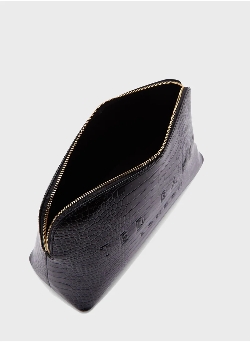 Ted Baker Crocana Croc Detail Debossed Cosmetic Bag
