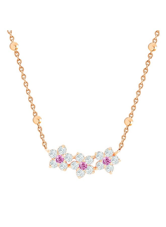 MINUTIAE 14K Rose Gold Plated Pendant Necklace With Austrian Cubic Zirconia For Women And Girls With Extendable Chain - Image 1