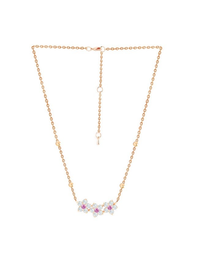 MINUTIAE 14K Rose Gold Plated Pendant Necklace With Austrian Cubic Zirconia For Women And Girls With Extendable Chain - Image 2