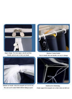 Y&D Bed Canopy Tents Curtain Blackout Curtain Single Bed Tent Curtain Student Shading Cloth Bed Canopy Mosquito Net Student Sleep Privacy Protection  - Image 5