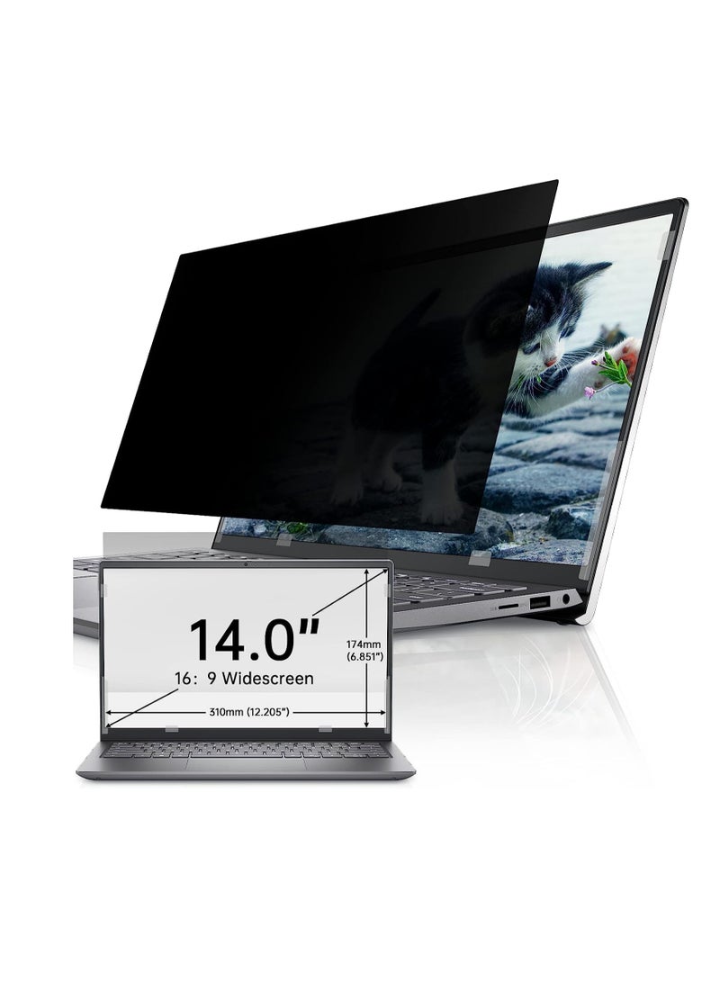 Privacy Laptop Screen Protector 14 Inch Compatible with Lenovo/HP Envy/Dell/Acer/Asus/Thinkpad, 16:9 Aspect Removable Anti Glare Blue Light Privacy Screen Filter, Computer Monitor Security Shield 14 In  - Image 1