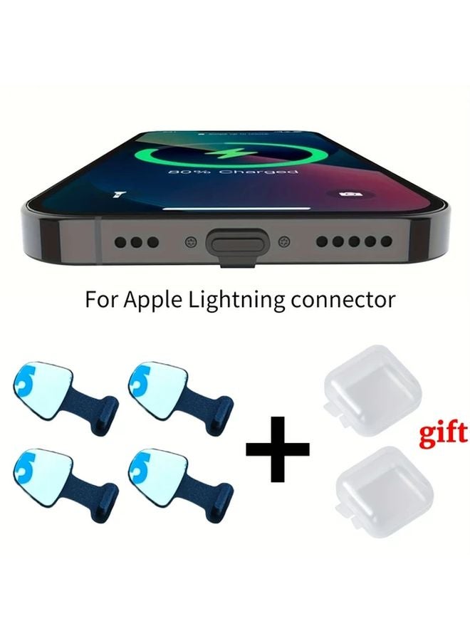 سدادة ضد الغبار لمنفذ البرق، أسود، بتصميم مضاد للضياع، متوافق مع أبل آيفون - Image 1